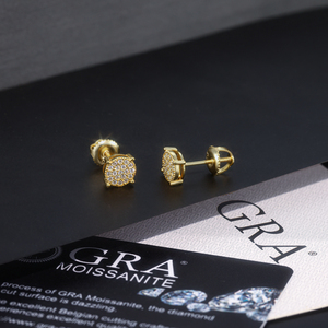 Boucles d'oreilles clous en moissanite pour femme <span class=keywords><strong>Char</strong></span> En Jewelry, plaquées or, hypoallergéniques, en argent sterling, grandes et brillantes, imitation diamant - Product Image 2