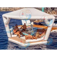 Île flottante gonflable robuste - Plateforme aquatique Drop Stitch pour complexes hôteliers et parcs aquatiques, logo personnalisé et vente en gros