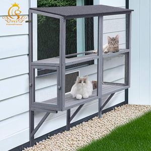 EUR PET son tasarım kedi Catio katı ahşap kedi pencere levrek lüks kedi evi kafes - Product Image 1