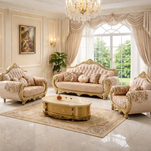 Divano di Lusso Intagliato, Loveseat Trapuntato in Stile <span class=keywords><strong>Barocco</strong></span> per Eleganti Arredi da Soggiorno - Product Image 6