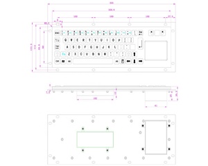 Nouveau <span class=keywords><strong>clavier</strong></span> industriel robuste avec pavé tactile, rétroéclairé par LED USB bleue, en acier inoxydable, étanche, anti-vandalisme, IP65, pour utilisation en kiosque - Product Image 4