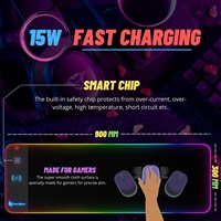 Tapis de souris ergonomique personnalisé avec support pour téléphone portable à chargement sans fil, dessin animé RGB, repose-poignet, tapis de souris pour jeux, pour le bureau et la maison