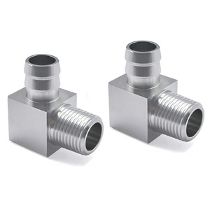 Adaptador de aluminio de 90 grados, 12 NPT a 58, para mangueras y tuberías de admisión de aire - Product Image 3