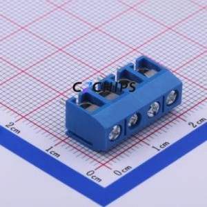 JL301-50004U02 Screw Terminal Block Through hole Component (THT),P=5mm Connector 1x4P 5mm Blue Through Hole - Product Image 1