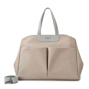 Polyester Canvas Tote Bag <b>Square</b> Shape Soft Handle Large Capacity Minimalist Daily Use Wholesale - Product Image 1
