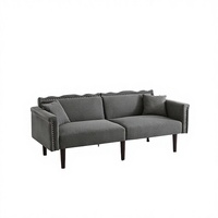 Sofá Cama Convertible Multifuncional 2 en 1, Sofá Cama Seccional Moderno de Madera Extensible de Dos Plazas, Tapizado Ajustable para Villa