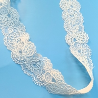 Dentelle décorative en broderie 3D tressée hydrosoluble de haute qualité Teal Brand pour robes de cérémonie pour enfants 4,7 cm