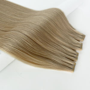 Nuevos Productos de <span class=keywords><strong>Alta</strong></span> Calidad, Precio de Mayoreo, Extensiones de Cabello Virgen Remy con Cutícula Europea Rusa, Genius Hole Invisible Weft - Product Image 1