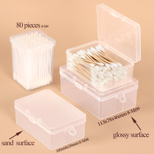 WEISHENG - Estuche Rectangular Transparente de Plástico con Tapa Abatible para Hisopos de Algodón, Caja Transparente para Hisopos de Algodón - Product Image 4