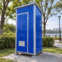 Unité de toilettes modulaire préfabriquée à 2 pièces, double cabine de salle de bain portable pour chantier et usage extérieur