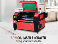 Machine de gravure Laser CO2 60W Type de portique de puissance pour les formats graphiques en bois MDF cristal de papier métallique pris en charge (DXF LAS DST)