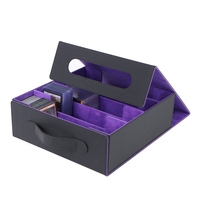 Boîte de rangement personnalisée recyclable pour cartes de sport, cartes à collectionner, boîte de rangement pour cartes en cuir PU, boîte de jeu de cartes magique