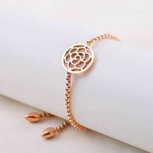 Retro Gold Plated Hollow Rose <b>Adjustable</b> <b>Bracelet</b> For Women Fashion Jewelry Gift - Product Image 2