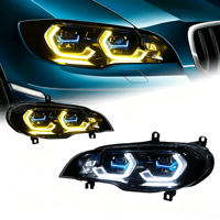 Convient aux lentilles de feux diurnes bicolores LED haut de gamme Golden-eye pour les modèles BMW X6 E71 08-14, pour l'ensemble de phares.