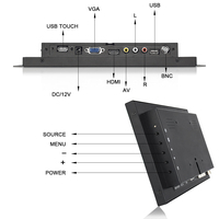 8 "10" 12 "15" 17 "19" Gabinete integrado de Marco abierto con pantalla táctil industrial Hmi Industrial Lcd Led Ips Monitor