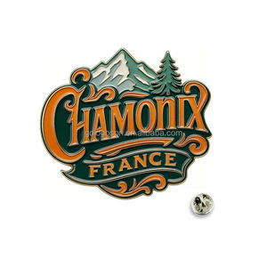 Vente flash : Épinglette de revers Chamonix France, thème <span class=keywords><strong>alpin</strong></span>, épinglette en métal émaillé, badges de montagne, souvenir pour la vente en gros - Product Image 1