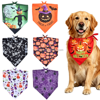 Bandana pour chien Halloween, motif fantôme et citrouille, accessoire pour animaux de compagnie pour l'automne