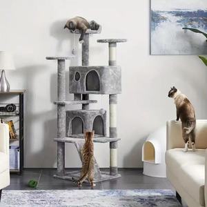 Un grande gatto torre con lettiera cingolata giocattolo resistente a una buona pulizia impressionante articoli per animali domestici per gatti alberi e graffi