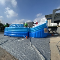 Parc aquatique gonflable Ceyu pour projets commerciaux de location, installations de divertissement extérieur, château gonflable avec toboggan et piscine