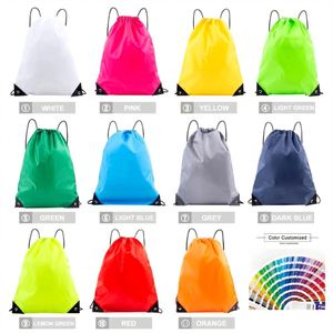 Classic Eco-Nylon <b>Drawstring</b> <b>Backpack</b>, Custom Logo Polyester Bag, Water-Resistant Sports Gift, Promotional Item - Product Image 2