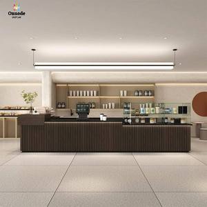 ร้านกาแฟและชานมสไตล์มินิมอลโมเดิร์น |   เคาน์เตอร์บาร์เครื่องดื่มและขนมหวานเชิงพาณิชย์แบบกำหนดเอง เคาน์เตอร์คิดเงิน เคาน์เตอร์กาแฟ - Product Image 3