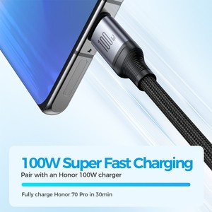 สายชาร์จ JOYROOM สำหรับ <span class=keywords><strong>iPhone</strong></span> 15 ซีรีส์ ความยาว 1.2 เมตร แบบ 3-in-1 กำลังไฟ 100W สายถักไนลอน USB-A to IP+Type-C+Micro ชาร์จเร็ว - Product Image 4