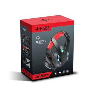 A65 <b>Gaming</b> Headset Over Ear With Led <b>Lights</b> Dynamic Driver Wired For Pc Laptop <b>Gaming</b> - Product Image 2