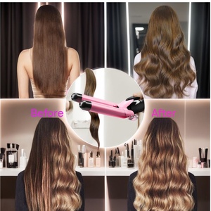 Venta al por mayor 3-en-1 Magic Curler Triple Deep Waver PTC Cerámica 3 Barril Plancha de pelo LCD Eléctrico RoHS Certificado para uso doméstico personalizado - Product Image 6