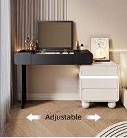 Coiffeuse moderne noire à lumière LED avec coffre de rangement maquillage beauté vanité coiffeuse pour chambre appartement salle de bain hôtel