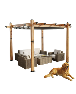 Pergola motorisée en aluminium pour jardin et terrasse, finition thermolaquée, tailles personnalisables pour villas et jardins - Product Image 1