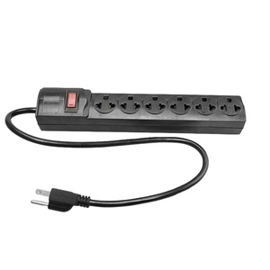 Tira de alimentación de 6 salidas, Protector contra sobretensiones negro, interruptor de reinicio de 300 julios, perfecto para electrodomésticos, tipo Horizontal estándar americano - Product Image 2