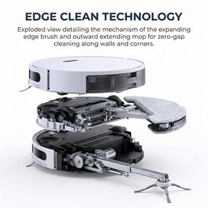 Robot aspirateur et serpillière avec une puissance d'aspiration de 20000 pa, 3 en 1 : balayage, lavage, nettoyage humide et sec, robot de nettoyage intelligent - Product Image 3