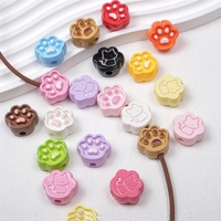 Perles en acrylique 20*18*10mm, motifs patte d'ours, chat, empreinte de pied de chiot, à grand trou, pour la fabrication de bijoux, bracelets européens et cadeaux