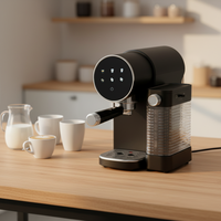 Machine à expresso/cappuccino/latte semi-automatique électrique à une touche, avec deux plateaux d'égouttement amovibles en plastique, pour usage hôtelier et domestique, très demandée