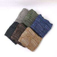 Hijab vintage à bords effilochés et froissés, doux, respirant, léger, couleur unie, foulard, châle, couvre-chef pour femmes musulmanes