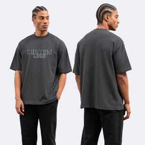 Mens Áo Phông bán buôn 100% <span class=keywords><strong>cotton</strong></span> thời trang dạo phố đau khổ Áo Thun Heavyweight quá khổ 300gsm blsnk in ấn Boxy Áo thun cho nam giới - Product Image 1