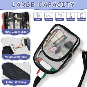 Bolsos de Pecho Personalizados para Eventos Deportivos, Mini Bolsos Bandolera Transparentes de PVC con Cierre, Impermeables y Portátiles para Clubes de Fans - Product Image 4
