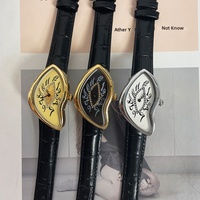 Montre à quartz originale rétro Y2K, design extraterrestre déformé effet fondant, unisexe, style audacieux, de niche, haut de gamme, mode, 37mm, à aiguilles