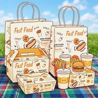 Boîtes d'emballage en papier pour aliments de qualité alimentaire, résistantes à la graisse, pour les ailes de poulet frites, les hamburgers, boîtes à emporter jetables