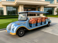 Voiture électrique de tourisme vintage 8 places, design roadster classique, moteur AC 4 kW, batterie 72V 100Ah, bleu métallisé clair