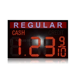 PUUSLED - Placa LED de 7 segmentos para preço de gasolina, com dígitos vermelhos e à prova d'água, para uso externo, com preço de petróleo, com sinais de posto de gasolina