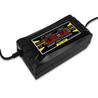 Pantalla en tiempo Real de voltaje y corriente, carga rápida inteligente, 12V/6A, cargador de batería de plomo-ácido