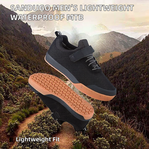 Chaussures de VTT pour hommes SANDUGO - Fermeture élastique, légères, imperméables, respirantes, dessus en toile, pédales plates, taille US 11 - Product Image 2