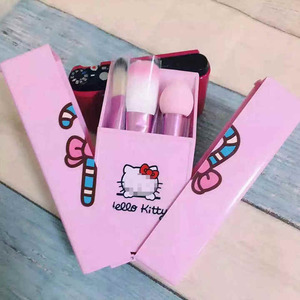 2024 Phong Cách Mới Dễ Thương Đóng Gói Hộp Màu Hồng 8Pcs Độc Đáo Helloed Kitty Trang Điểm Bàn Chải Đa-Chức Năng Vẻ Đẹp Du Lịch Kit - Product Image 5