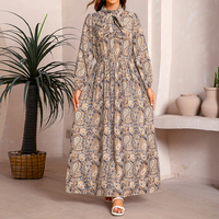 Nouvelle Robe Femme Imprimé Noix de Cajou Rétro 2026 – Tenue de Vacances Élégante Style Européen, Jupe Longue Évasée à Taille Cintrée pour Rendez-vous