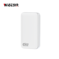 Chargeur rapide WISESIR 65W GaN PD 3.0 avec ports Type-C et USB, efficacité de 92%, certifié CE, prise murale pour téléphones mobiles