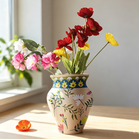 Vase en papier, vase à fleurs en papier pliable personnalisé, imprimé, imperméable, décoration de la maison, vase en papier de bureau
