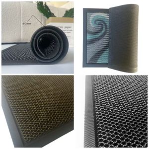 Tapis d'entrée moderne en polyester à rayures, durable, avec maille élastique antidérapante, pour éliminer la poussière et le boue. - Product Image 5