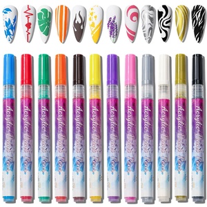 ชุดปากกามาร์คเกอร์เพ้นท์เล็บแบบน้ำ 12 สี ขนาด 0.7 มม. สำหรับวาดกราฟฟิตี พร้อมกล่องสี - Product Image 5