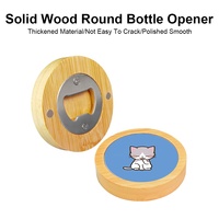 Ouvre-bouteille rond en bambou personnalisé avec logo Prosub, aimant de réfrigérateur, ouvre-bouteille vierge pour sublimation
